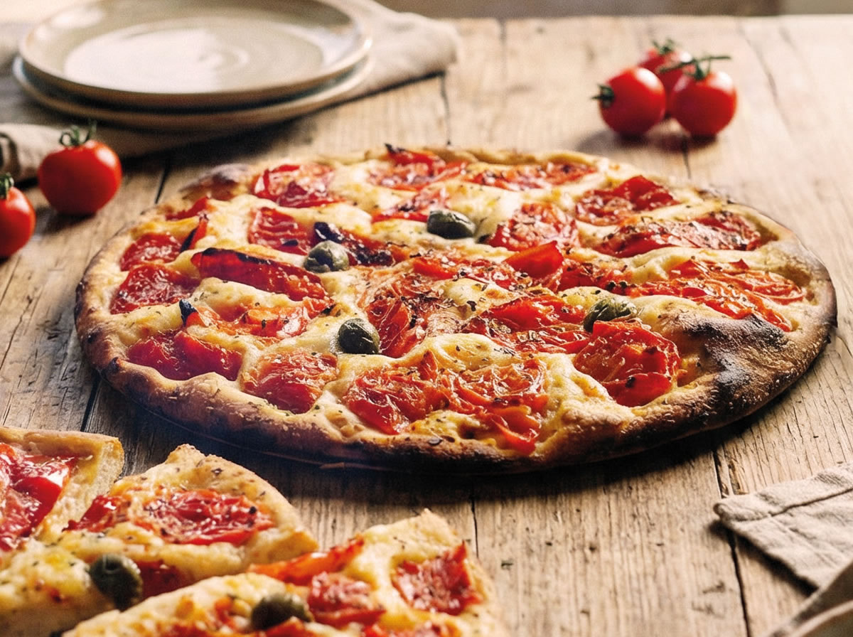 Focaccia barese con pomodorini, olive e origano PanBignè