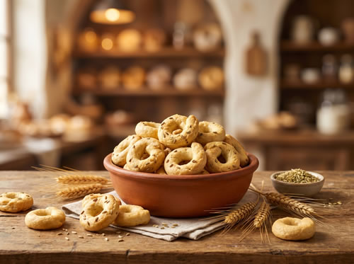 Taralli pugliesi al finocchio, prodotto secco artigianale