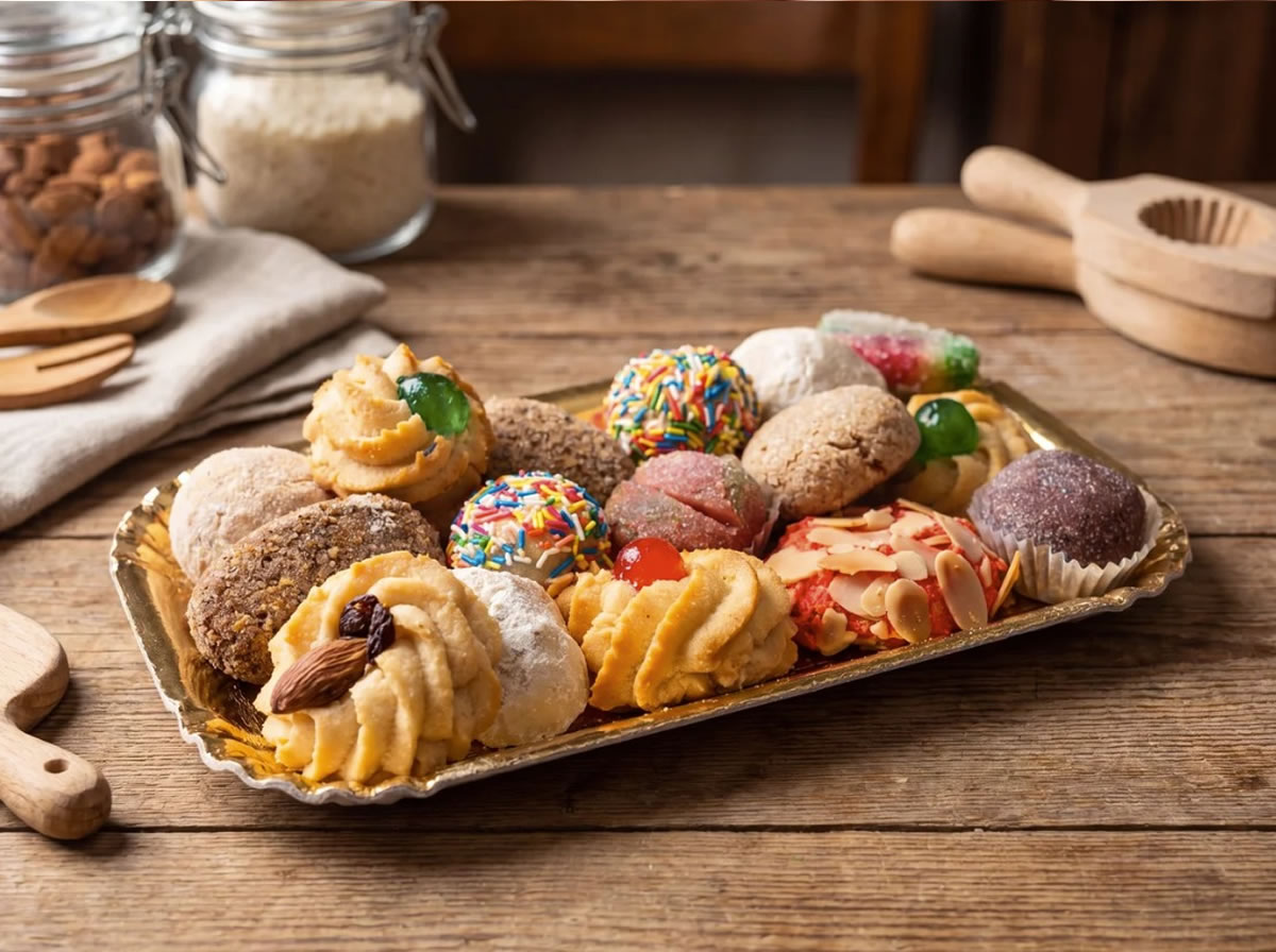 Dolci di pasta di mandorle pugliesi lavorati a mano